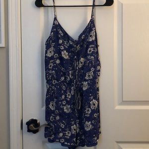 Blue, flowered romper.